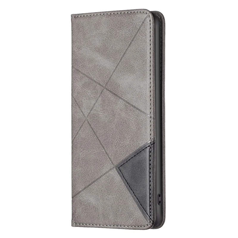 For Xiaomi Poco M4 Pro 4G Leather Case with Card Holder Imprinting Pattern Phone Stand Cover - Grey