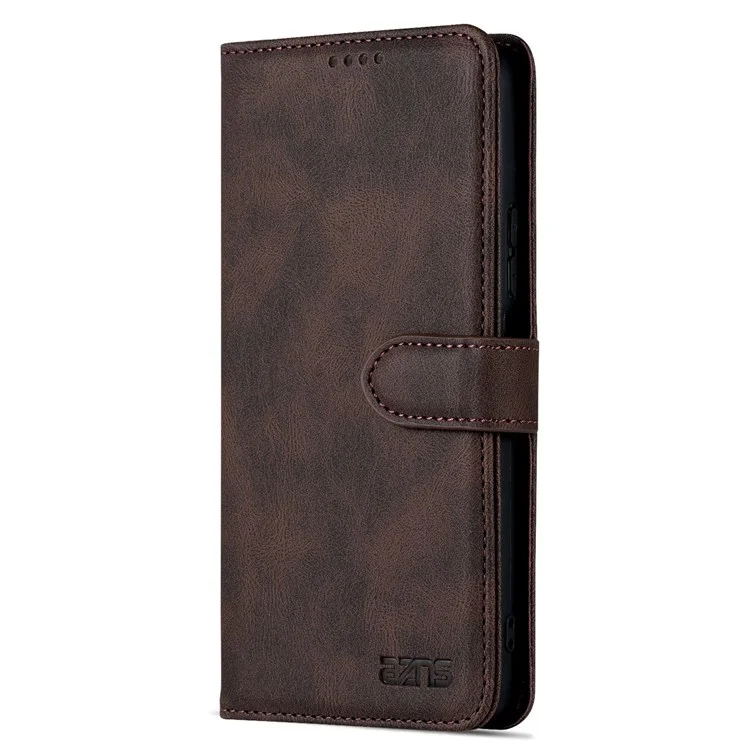 Azns Per Xiaomi Poco F4 5G / Redmi K40S 5G Wallet Style PU Leather Telefono Custodia Magnetica Antide-fallo Con Supporto - Marrone