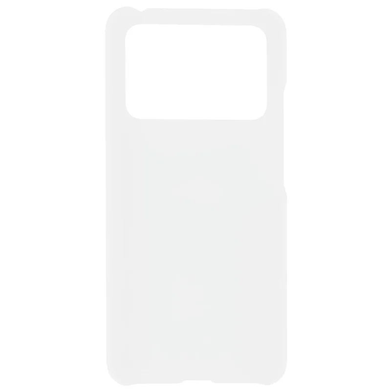 For Xiaomi Poco X4 Pro 4G Rubberized Finish Mobile Phone Case Glossy Surface Hard PC Back Cover - White