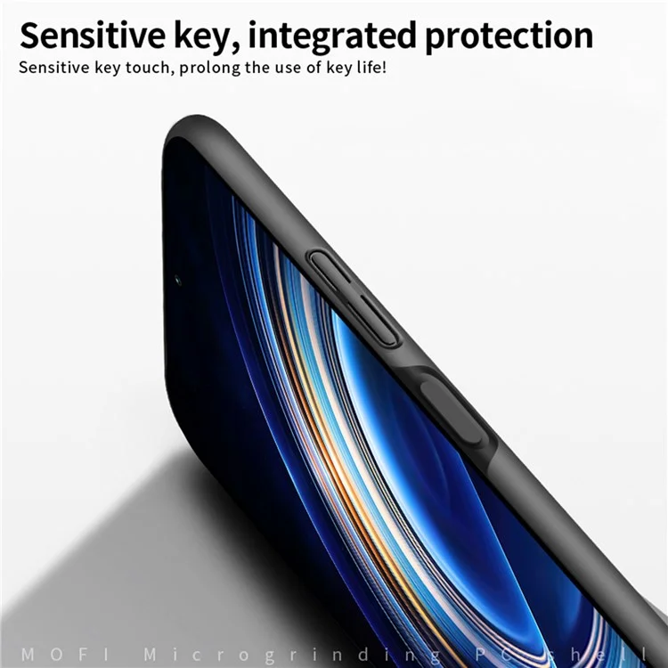 MOFI JK PC ​​shied-1 Seria-1 Для Xiaomi Redmi K50/K50 Pro, Матовый Компьютерный Чехол Для Корпуса, Поглощающий Ультра-тонкий Оболочка Мобильного Телефона с Ремешком - Черный