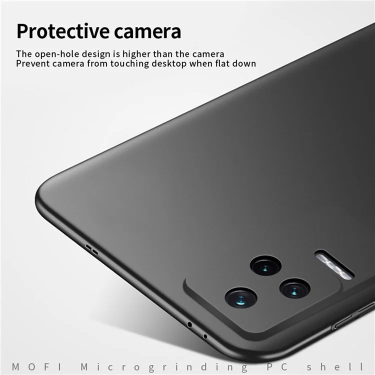 Mofi JK PC ​​series-1-schild Für Xiaomi Redmi K50/K50 Pro, Matte PC Phone Case Stoßdämpferung Ultra Slim Handy Shell Mit Riemen - Schwarz