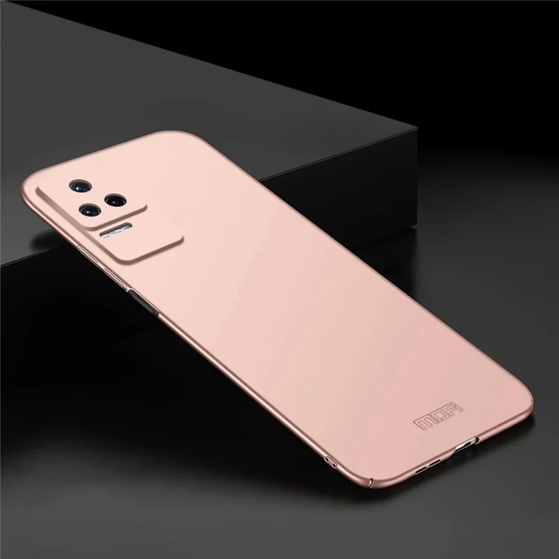 MOFI JK PC Series-1 Shield for Xiaomi Redmi K50/K50 Pro, Matte PC Phone Case Shock Absorbing Ultra Slim Cellphone Shell with Strap - Rose Gold