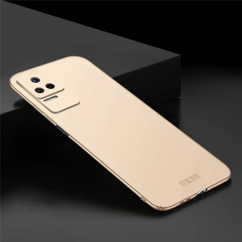 MOFI JK PC ​​series-1 Shield Para Xiaomi Redmi K50/K50 Pro, Caixa de Telefone Fosco Para PC Absorvendo Shell de Celular Ultra Slim Com Tira - Ouro