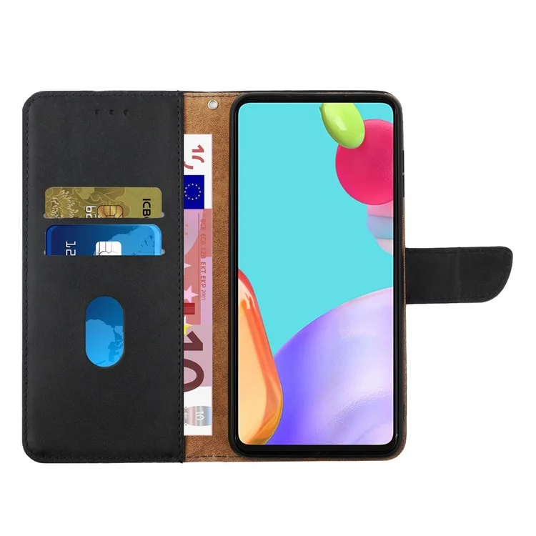 Texture Nappa Custodia in Pelle Genuina Per Xiaomi Poco X4 Pro 5G, Portafoglio Anti-collisione Design Magnetico Chiusura Del Cellulare Shell - Nero
