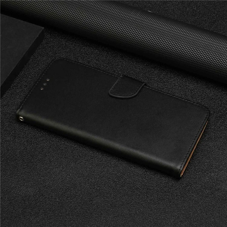 Texture Nappa Custodia in Pelle Genuina Per Xiaomi Poco X4 Pro 5G, Portafoglio Anti-collisione Design Magnetico Chiusura Del Cellulare Shell - Nero