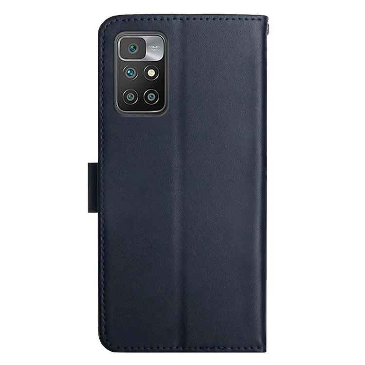 For Xiaomi Redmi 10 5G / Redmi 10 Prime+ 5G / Redmi Note 11E 5G Nappa Texture Genuine Leather Case, Scratch-resistant Magnetic Wallet Stand Phone Shell - Blue