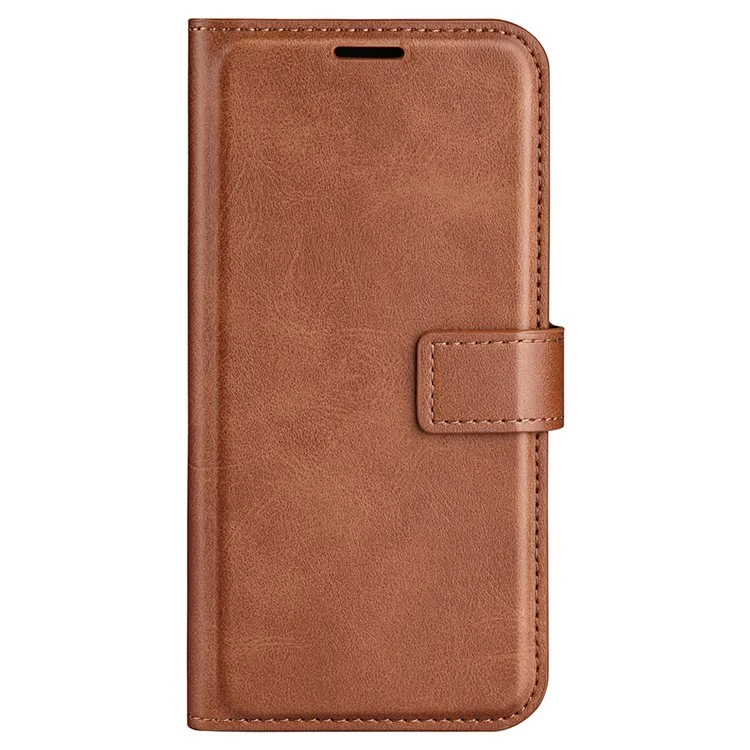 For Xiaomi 12 Lite Textured PU Leather Cover Stand Function Magnetic Closure Book Style Flip Wallet Case - Light Brown