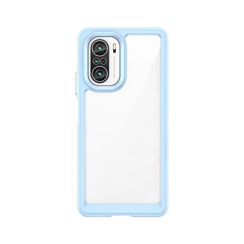 Para Xiaomi Poco F3/Mi 11i/Mi 11X/Mi 11X Pro/Redmi K40/K40 Pro/K40 Pro+ Carcasa de teléfono independiente de botones Híbrida de TPU+Acrílico - Azul bebé