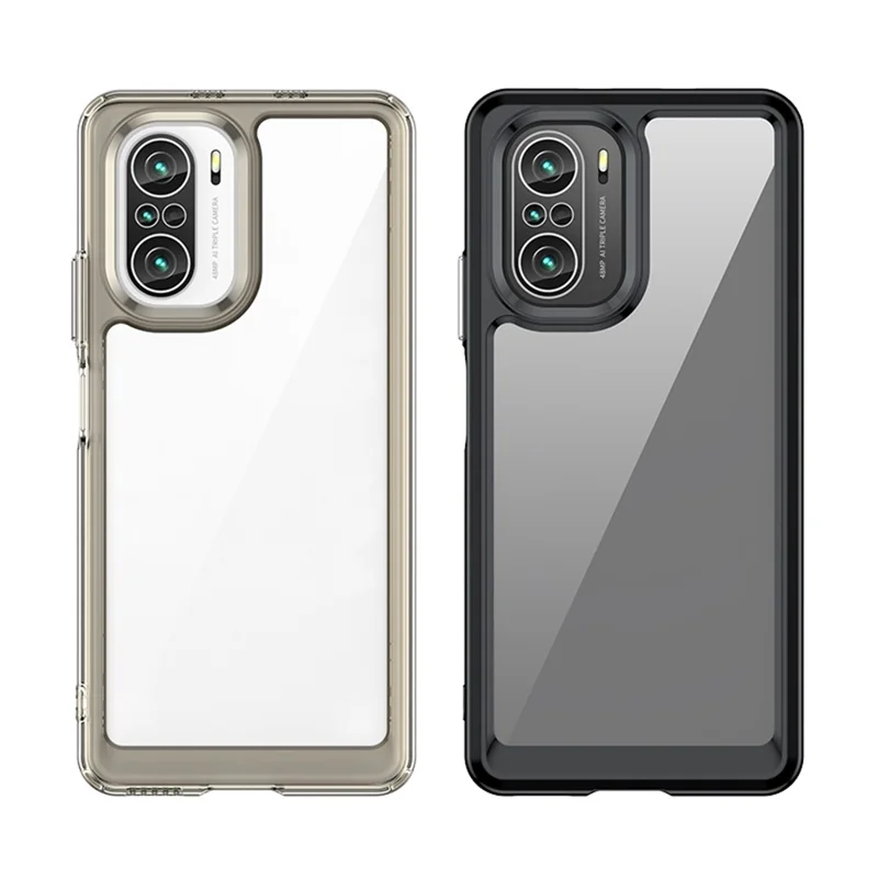 Para Xiaomi Poco F3/Mi 11i/Mi 11X/Mi 11X Pro/Redmi K40/K40 Pro/K40 Pro+ Carcasa de teléfono independiente de botones Híbrida de TPU+Acrílico - Azul bebé