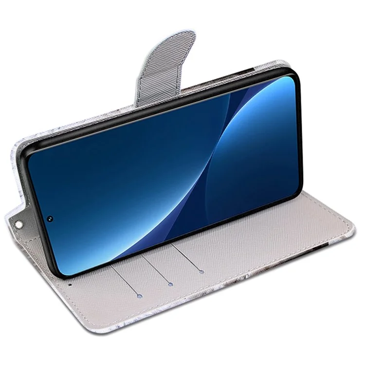 Funda de teléfono de cuero de imitación con impresión de patrón de novedad para Xiaomi 12 Pro 5G/12S Pro 5G/12 Pro (Dimensity) 5G, cartera con cierre magnético y soporte - B05 Gato grande abrazando gatito