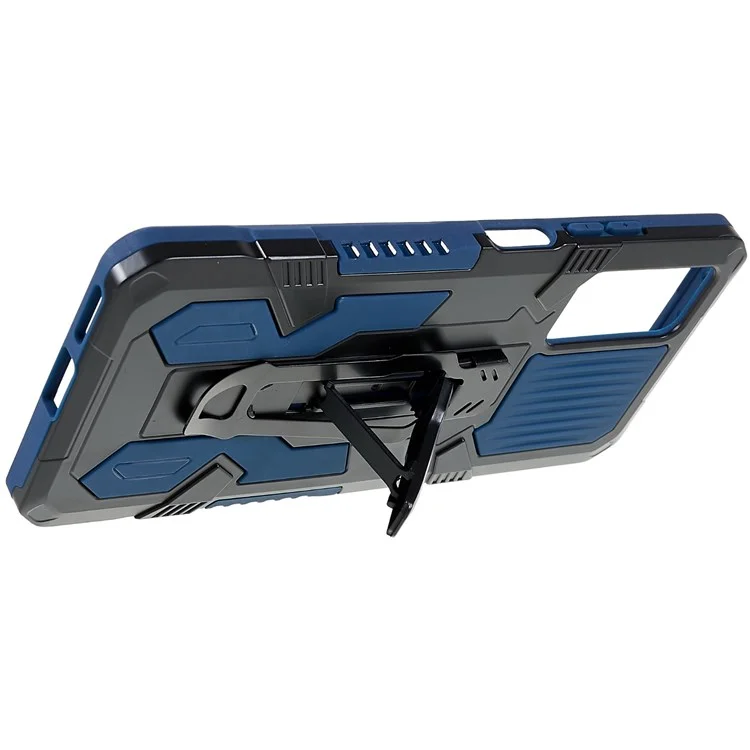 Proyecto Mechwarrior Para Xiaomi Redmi Note 11 Pro 4G (MediaTek)/Note 11 Pro 5G (QUALCOMM) Caso Protector TPU + PC Tough Armor Anti-Drop Cover Con El Clip De Espalda Kickstand - Azul