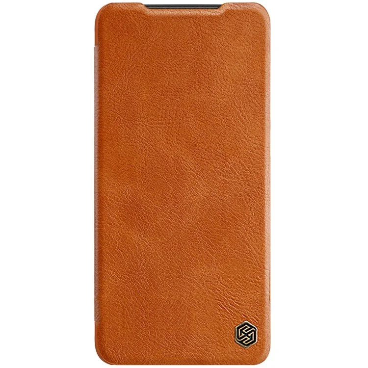 Serie Nillkin Qin Para Xiaomi Redmi Note 11S 4G PU Leather Folio Folio Flip Case Soportista Cubierta Protectora - Marrón