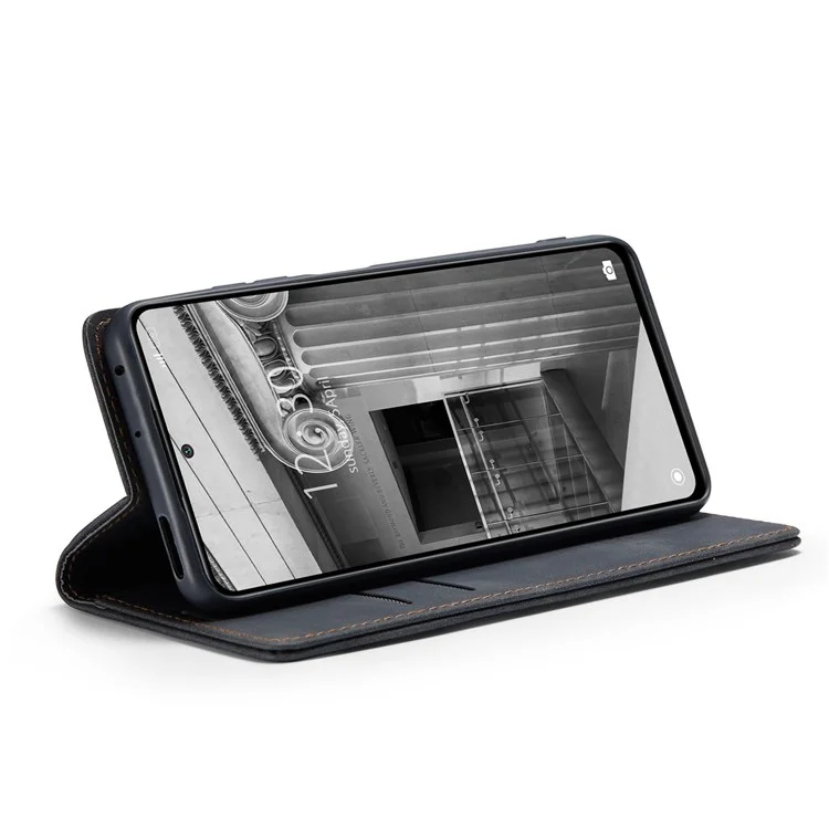 Serie Caseme 013 Shell di Telefonia Anti-scratch Per Xiaomi 12 5g/12x 5G/12S 5G, Portafoglio di Pelo in Pelle PU Auto-assorbimento Copertina Per Telefono Pieghevole - Nero