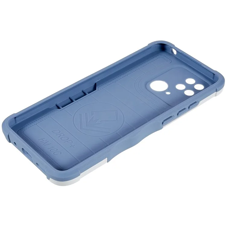 For Xiaomi Redmi 10C 4G Hard PC Soft TPU Phone Case Finger Ring Holder Kickstand Protective Cover - Silver