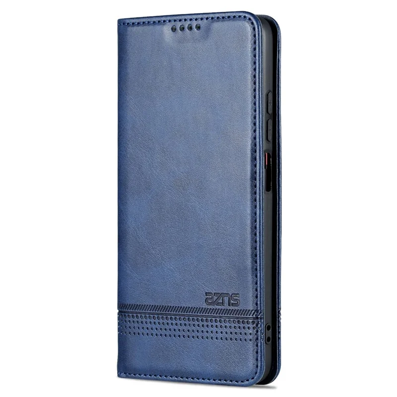 AZNS Para Xiaomi Poco M4 Pro 4G PU Couro de Couro Stand Stand Escondido de Adsorção Magnética Caixa de Carteira de Proteção Completa - Azul