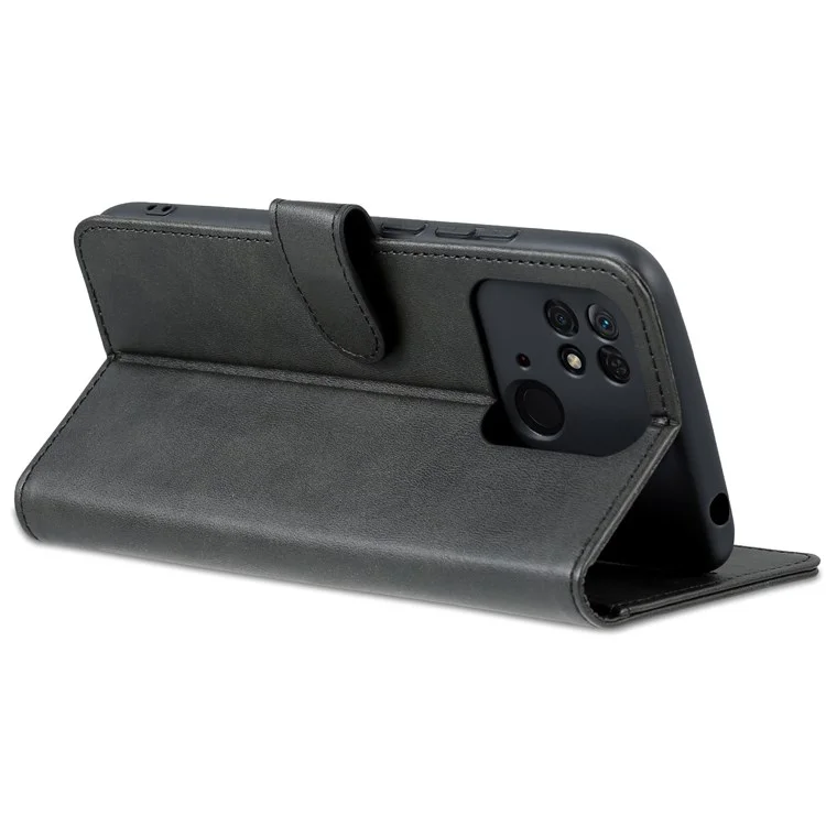 Azns Para Xiaomi Redmi 10C PU Caparo TPU TPU Slanet Stant Stant Stand Folio - Preto