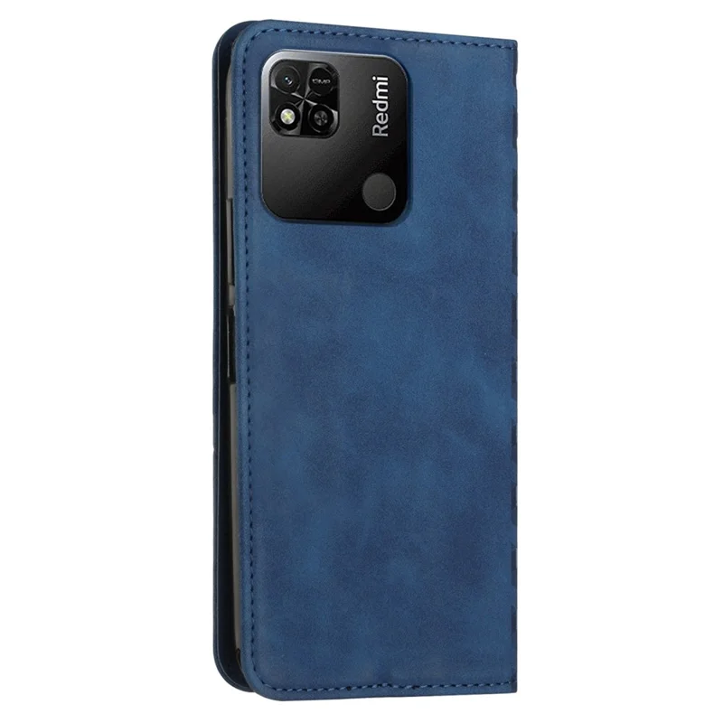 Étui du Téléphone Pour Xiaomi Redmi 10a / Poco C31 / Redmi 9c / 9c NFC, Modèle Magnétique Auto-auto-absorbed PU Cuir Rhombus Protecteur Imprimé Avec Support et Portefeuille - Saphir
