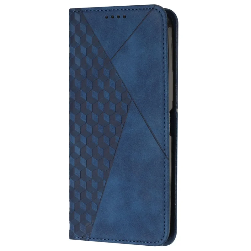Étui du Téléphone Pour Xiaomi Redmi 10a / Poco C31 / Redmi 9c / 9c NFC, Modèle Magnétique Auto-auto-absorbed PU Cuir Rhombus Protecteur Imprimé Avec Support et Portefeuille - Saphir