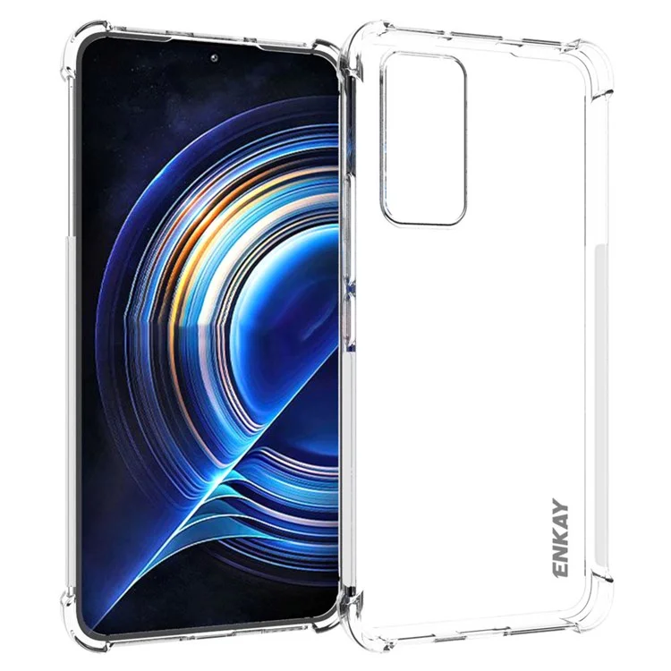 ENKAY HAT PRINCE For Xiaomi 12 Lite Thickened Corners Clear Anti-collision TPU Cover Phone Protective Case with Anti-slip Strip Edge