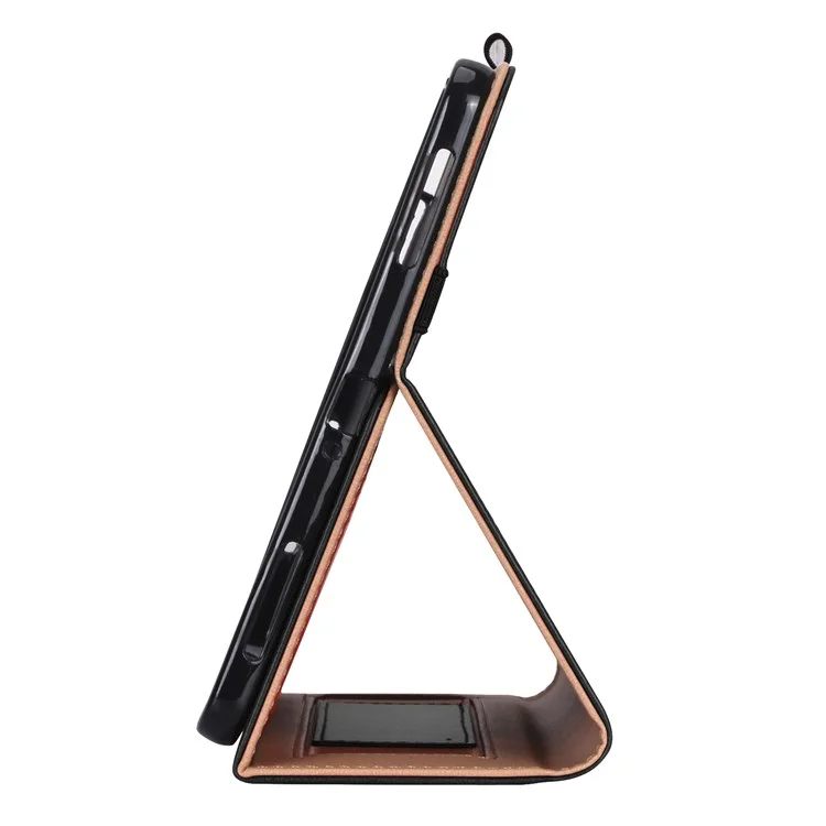 Para Xiaomi Pad 5/Pad 5 Pro Estilo de Negócios Capa de Couro de PU para Tablet Desenho de Alça de Mão Capa Protetora com Slots para Cartões e Suporte - Preto