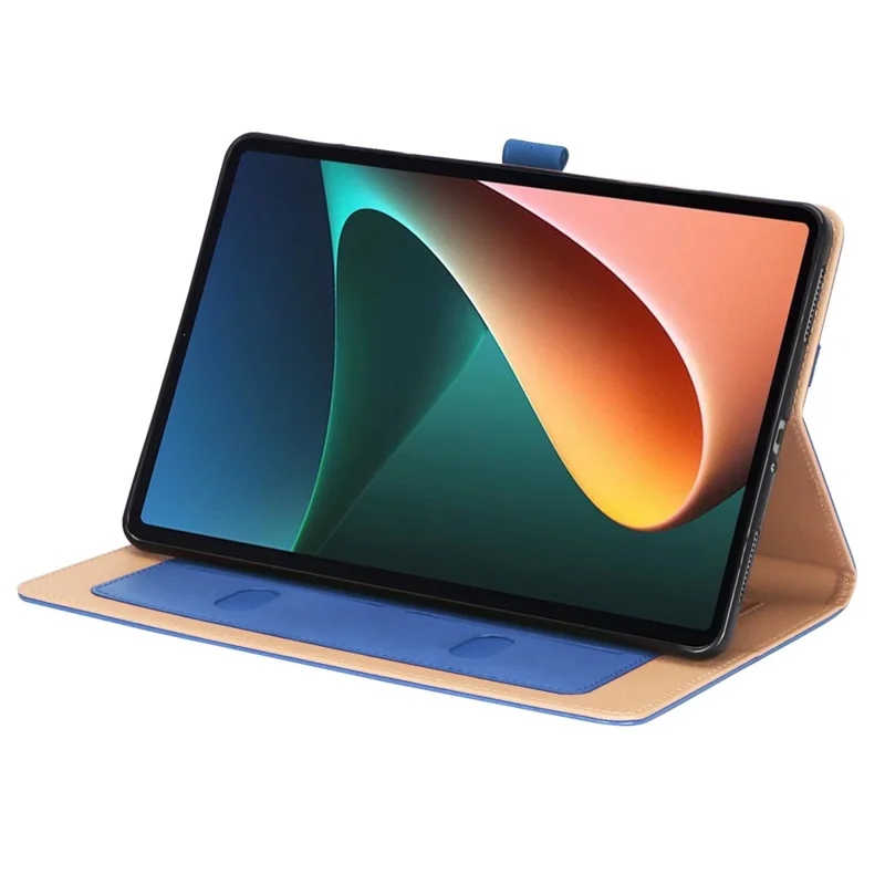 For Xiaomi Pad 5/Pad 5 Pro Business Style PU Leather Tablet Case Hand Strap Design Protective Cover with Card Slots Stand - Blue