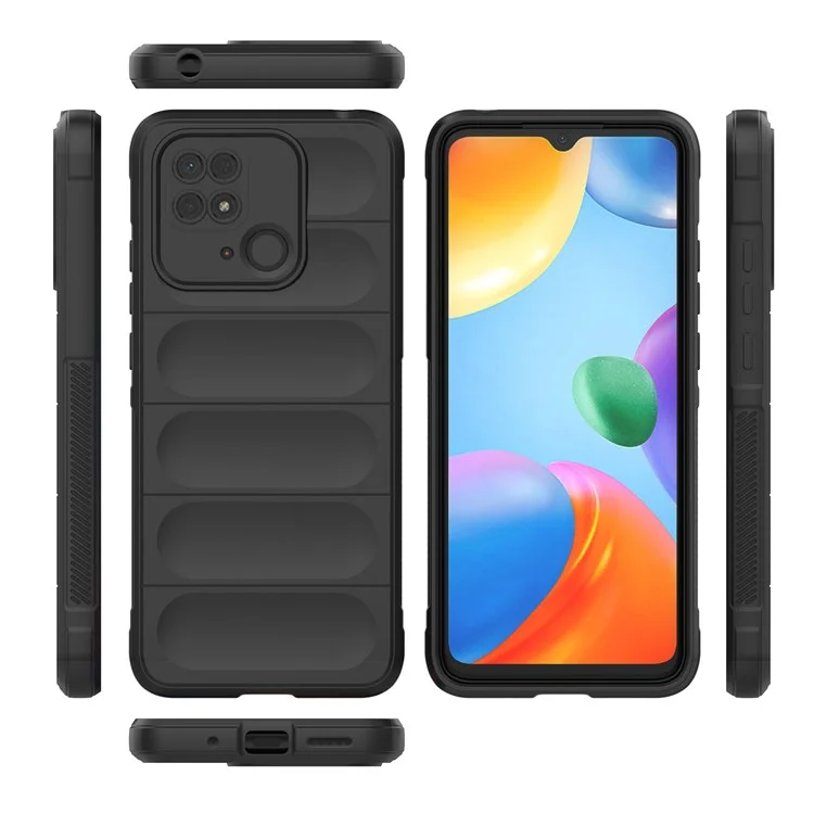 Для Xiaomi Redmi 10C Ударопрочный чехол-протектор из ТПУ с защитой от царапин и ударов - Черный