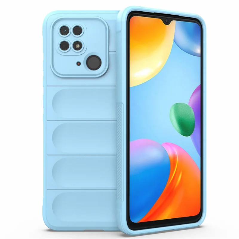 Funda protectora de teléfono TPU resistente a caídas para Xiaomi Redmi 10C 4G, cubierta trasera resistente y antiarañazos - Azul bebé