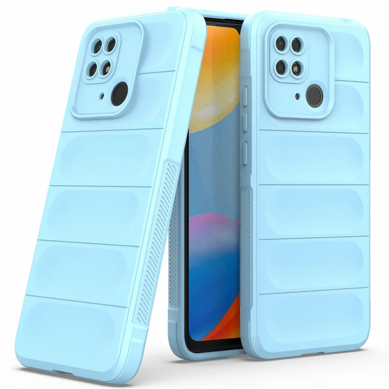 Funda protectora de teléfono TPU resistente a caídas para Xiaomi Redmi 10C 4G, cubierta trasera resistente y antiarañazos - Azul bebé
