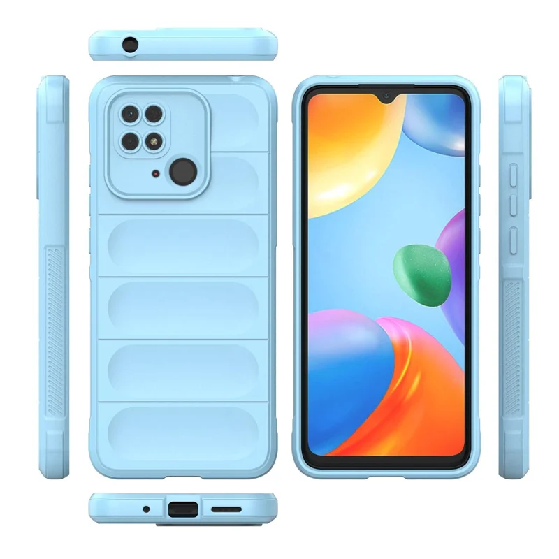Funda protectora de teléfono TPU resistente a caídas para Xiaomi Redmi 10C 4G, cubierta trasera resistente y antiarañazos - Azul bebé