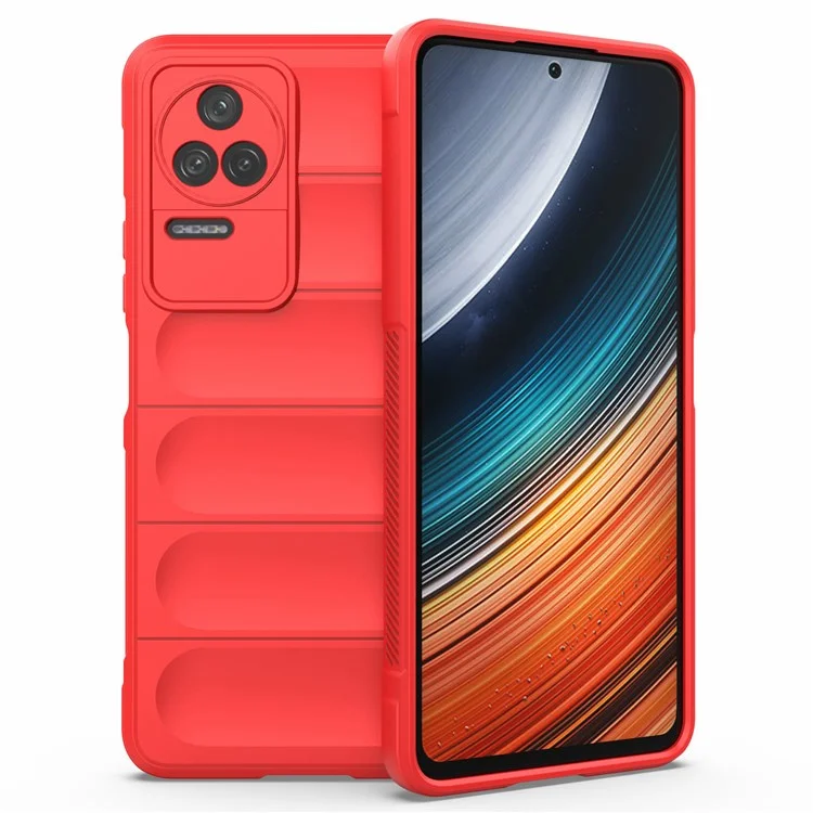 Per Xiaomi Poco F4 5G / Redmi K40S 5G TPU Phone Protector Case, Custodia Resistente agli Urti Guscio Posteriore Robusto - Rosso