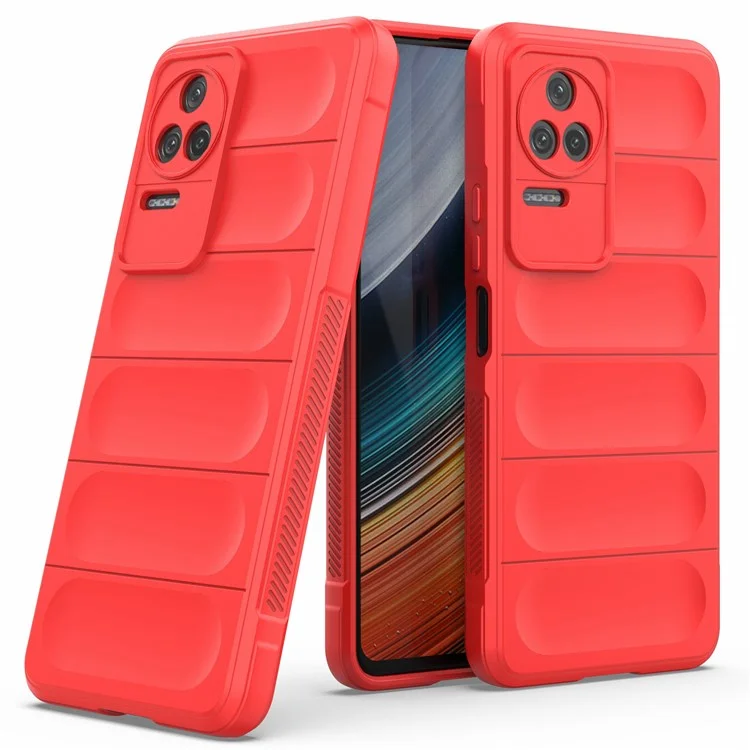 Per Xiaomi Poco F4 5G / Redmi K40S 5G TPU Phone Protector Case, Custodia Resistente agli Urti Guscio Posteriore Robusto - Rosso