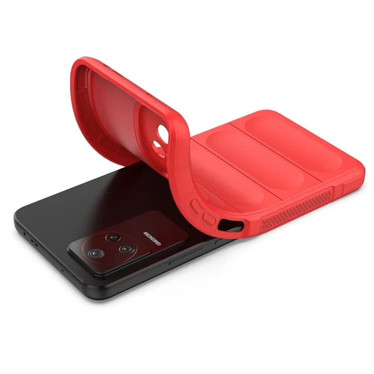 Per Xiaomi Poco F4 5G / Redmi K40S 5G TPU Phone Protector Case, Custodia Resistente agli Urti Guscio Posteriore Robusto - Rosso
