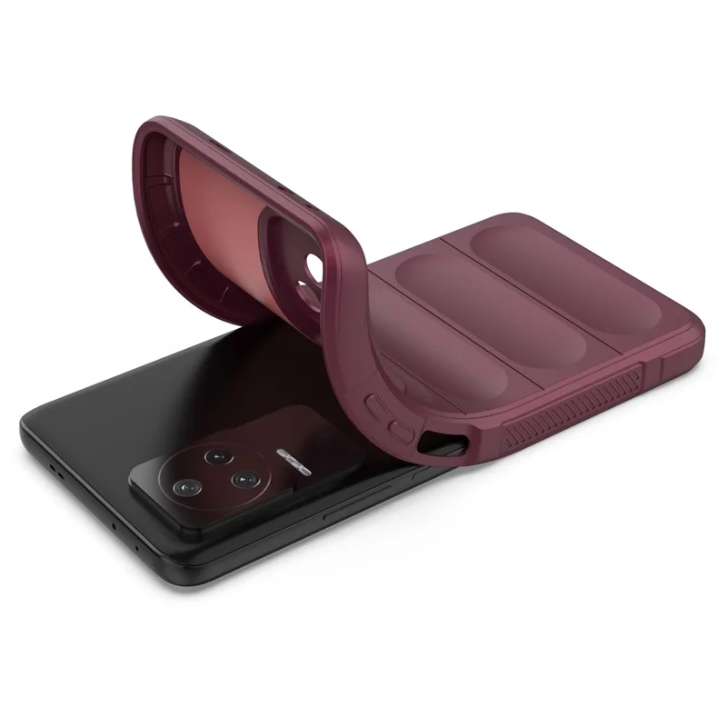 Para la Cubierta de Teléfono Móvil Xiaomi Redmi K50 Pro/k50 Cubierta Resistente a la TPU TPU Caso Protector de Teléfono Anti-scratch Rugged Teléfono Hacia Atrás Shell - Vino Rojo