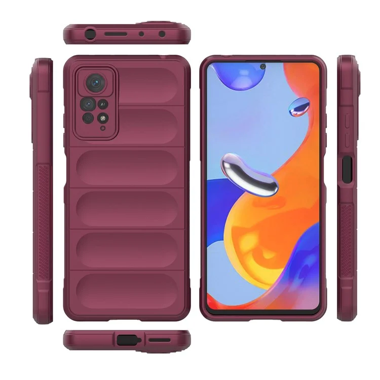 Para Xiaomi Redmi Note 11 Pro 5G (Qualcomm)/Nota 11 Pro 4G (MediaTek) TPU Phone Protector Case Anti-Drop Robagem - Vinho Vermelho