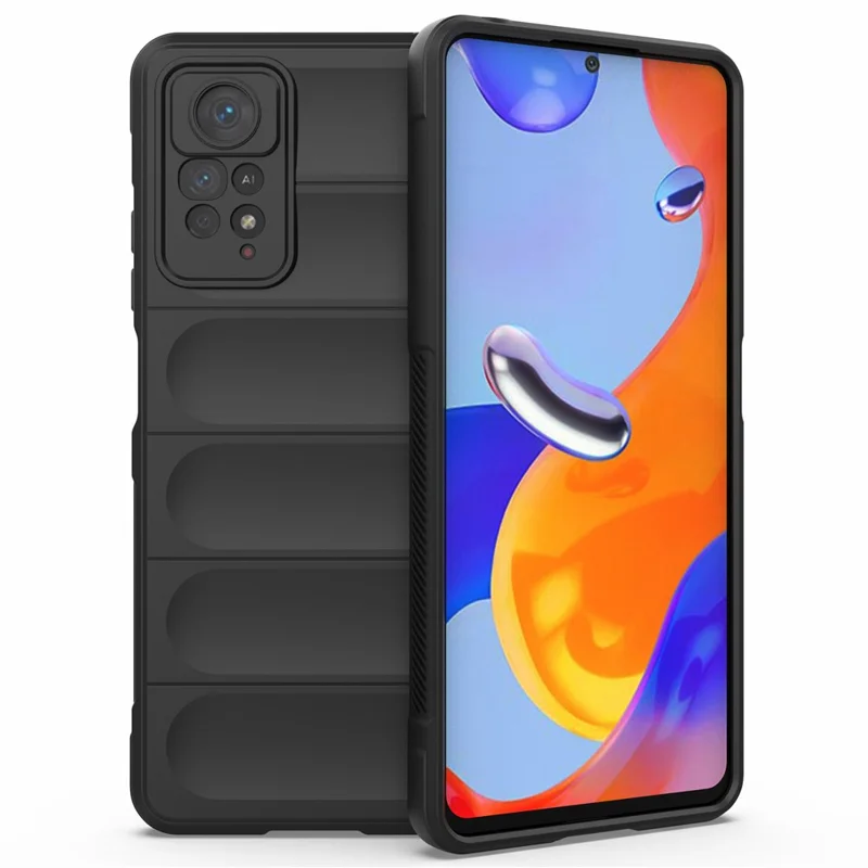 Para Xiaomi Redmi Note 12 Pro 4G / 11 Pro 4G (MediaTek) / Note 11 Pro 5G (Qualcomm) Capa Protetora de TPU para Celular Anti-queda Reforçada - Preta