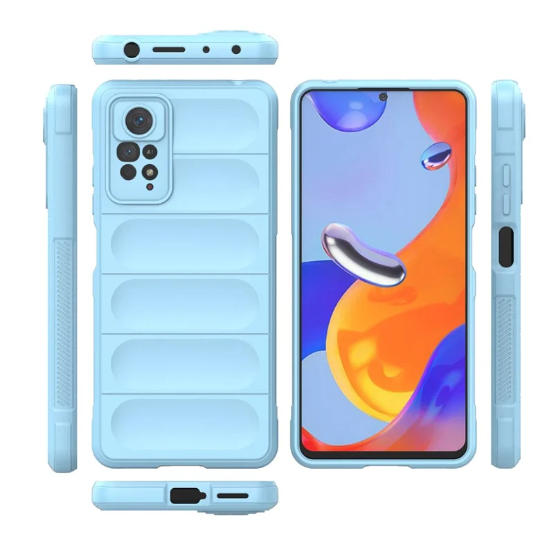 Pour Xiaomi Redmi Note 12 Pro 4G / 11 Pro 4G (MediaTek) / Note 11 Pro 5G (Qualcomm) Étui de protection pour téléphone TPU Anti-chute Coque arrière robuste - Bleu bébé