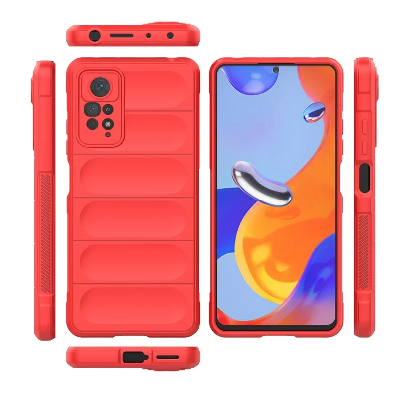 For Xiaomi Redmi Note 12 Pro 4G / 11 Pro 4G (MediaTek) / Note 11 Pro 5G (Qualcomm) TPU Phone Protector Case Anti-drop Rugged Back Cover - Red