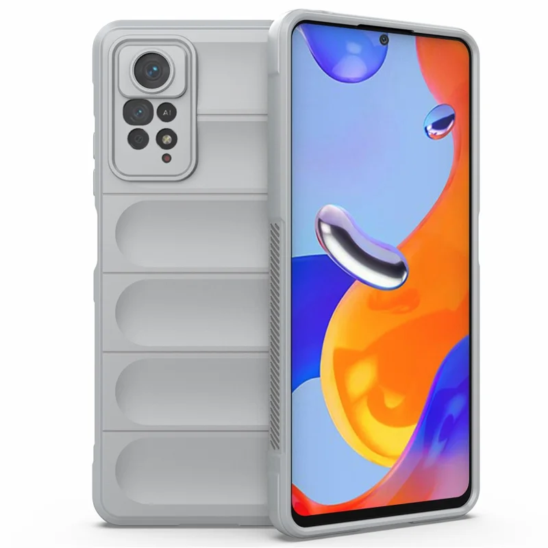 Für Xiaomi Redmi Note 12 Pro 4G / 11 Pro 4G (MediaTek) / Note 11 Pro 5G (Qualcomm) TPU-Telefonschutzhülle, stoßfest, robuste Rückabdeckung - Hellgrau