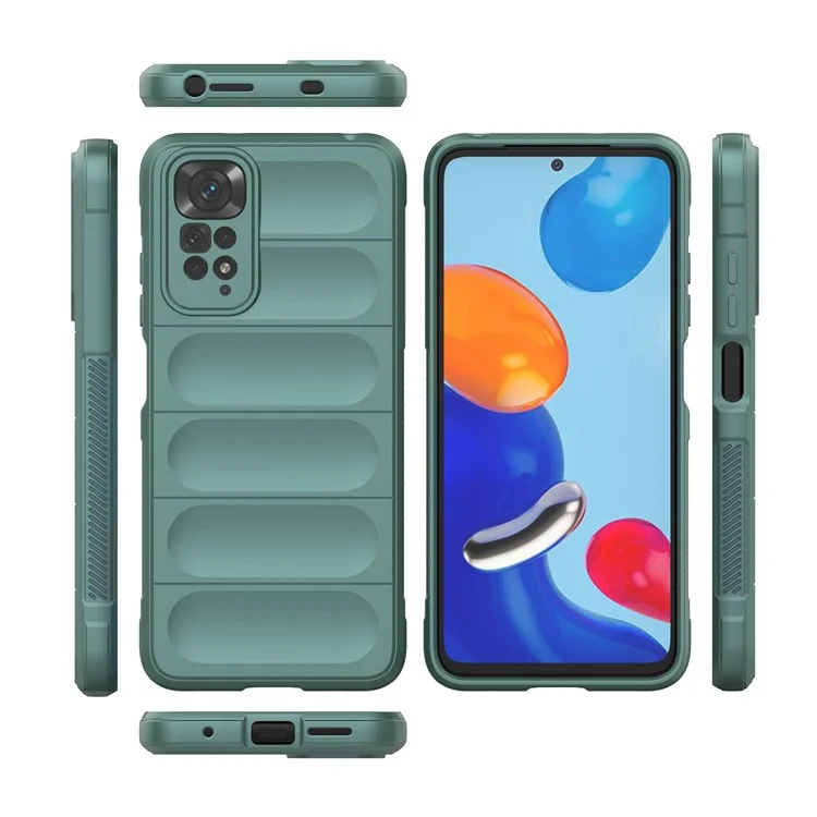 Para Xiaomi Redmi Note 11S 4G/Note 11 4G (Qualcomm) Funda de teléfono móvil a prueba de caídas de TPU Funda trasera resistente - Verde