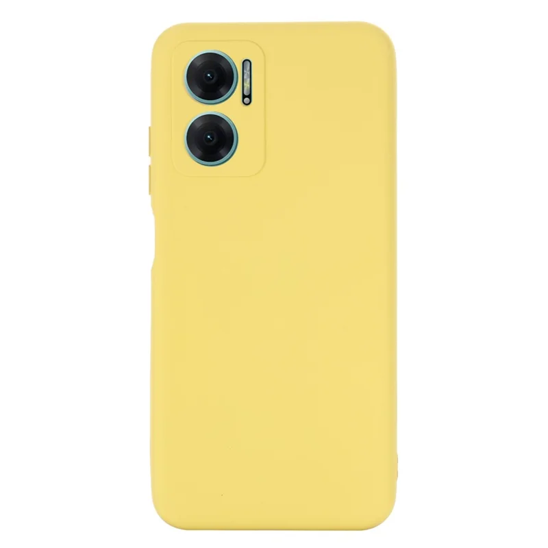 For Xiaomi Redmi 10 5G / Redmi 10 Prime+ 5G / Redmi Note 11E 5G Liquid Silicone Case Soft Microfiber Lining Anti-dirt Protective Shell with Strap - Yellow