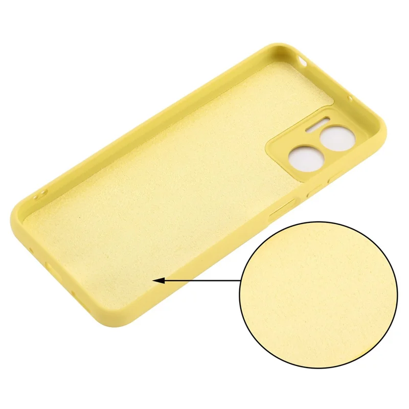 For Xiaomi Redmi 10 5G / Redmi 10 Prime+ 5G / Redmi Note 11E 5G Liquid Silicone Case Soft Microfiber Lining Anti-dirt Protective Shell with Strap - Yellow