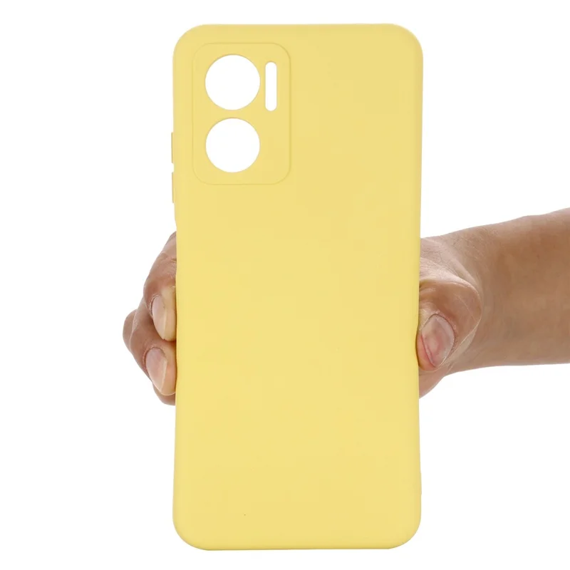 For Xiaomi Redmi 10 5G / Redmi 10 Prime+ 5G / Redmi Note 11E 5G Liquid Silicone Case Soft Microfiber Lining Anti-dirt Protective Shell with Strap - Yellow