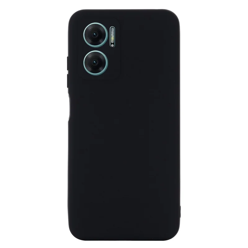 For Xiaomi Redmi 10 5G / Redmi 10 Prime+ 5G / Redmi Note 11E 5G Liquid Silicone Case Soft Microfiber Lining Anti-dirt Protective Shell with Strap - Black
