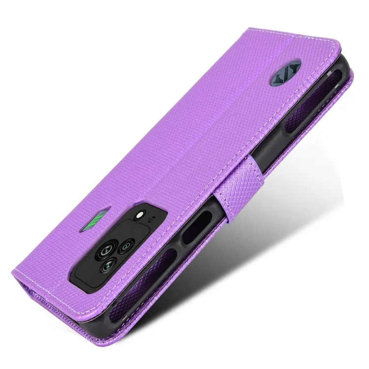 Для Xiaomi Black Shark 5 Diamond Texture Book Style Stand PU - Пурпурный
