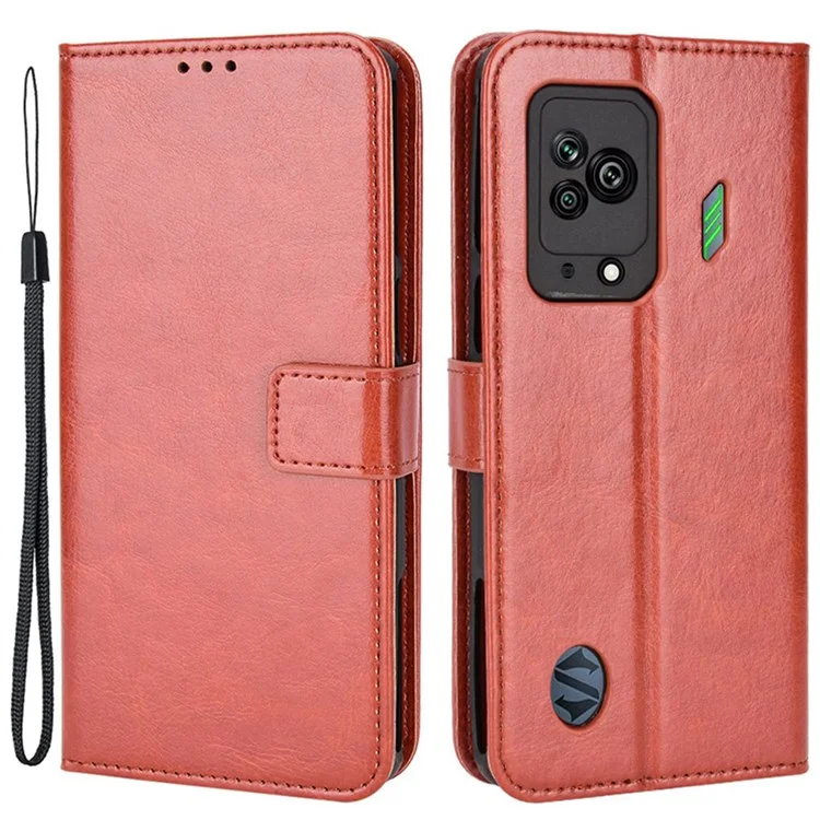 Für Xiaomi Black Hai 5 Crazy Horse Texture Collision Proof Phone Hülle, PU Leder -Stand Wallet Flip Cover - Braun