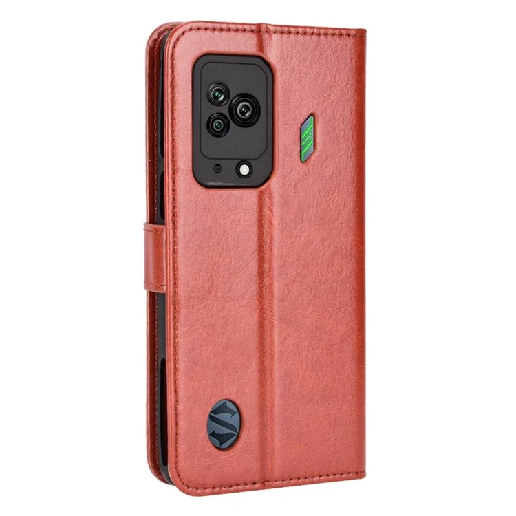 Für Xiaomi Black Hai 5 Crazy Horse Texture Collision Proof Phone Hülle, PU Leder -Stand Wallet Flip Cover - Braun