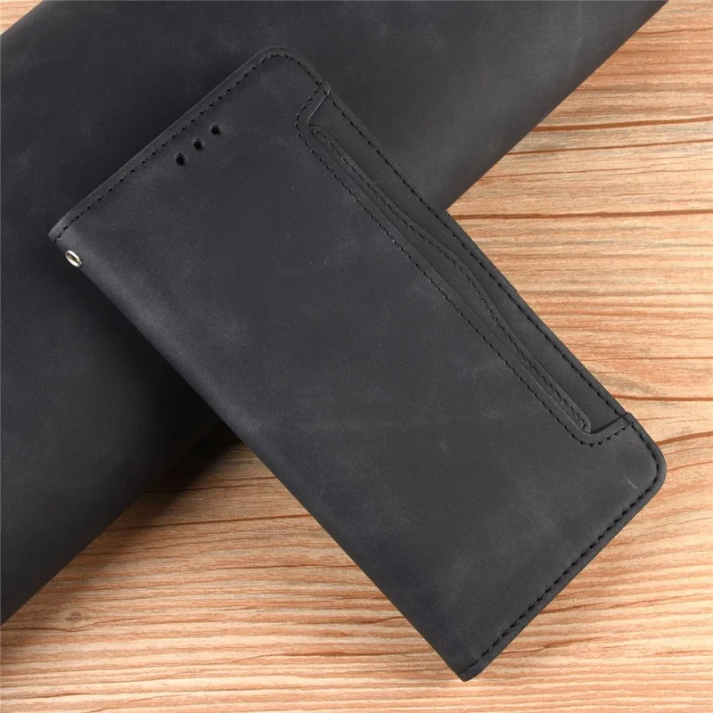 For Xiaomi Black Shark 5 Multiple Card Slots Phone Cover Anti-scratch PU Leather Wallet Stand Case - Black