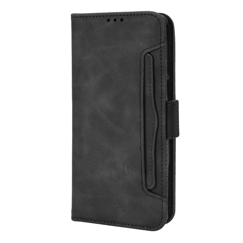 For Xiaomi Black Shark 5 Multiple Card Slots Phone Cover Anti-scratch PU Leather Wallet Stand Case - Black
