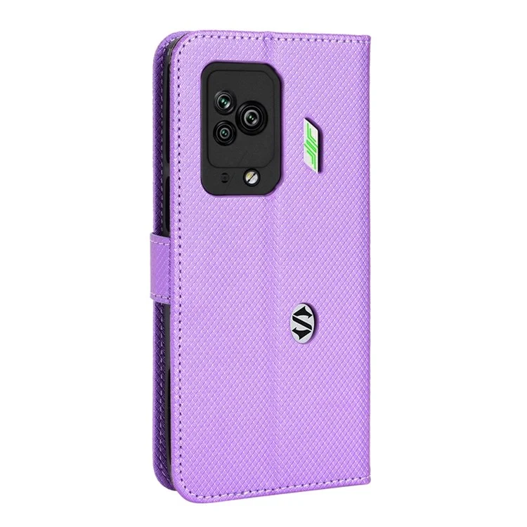 Für Xiaomi Black Shark 5 Pro Diamond Textur Stand Wallet Shell PU Leder Schutzhülle - Lila