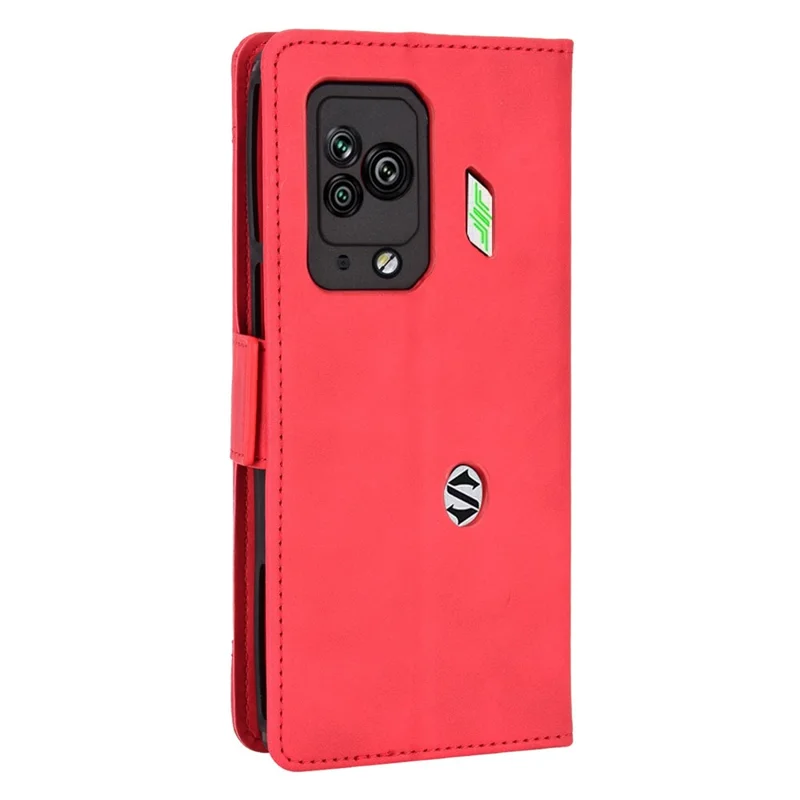 Til Xiaomi Black Shark 5 Pro med flere kortpladser, faldsikker telefonbeskyttelse i PU-læder med wallet og standfunktion - Rød